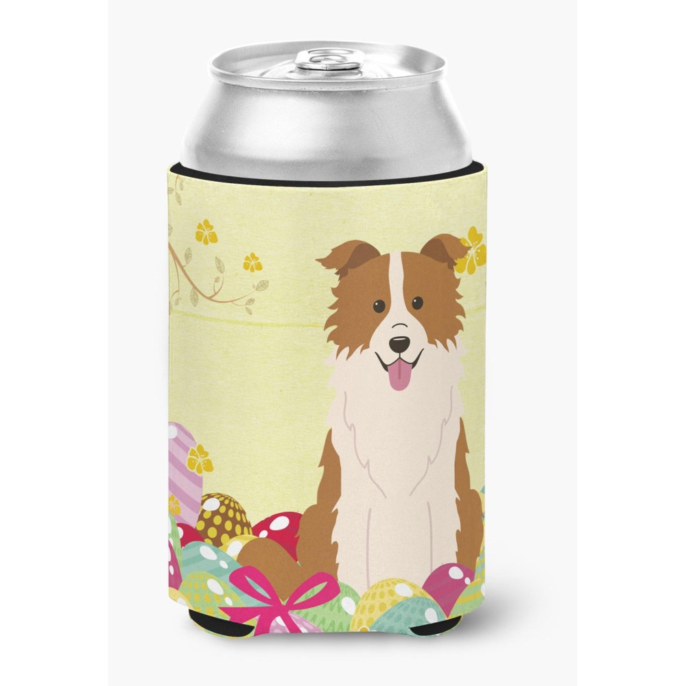 Caroline'S Treasures Easter Eggs Border Collie Red White Can Or Bottle Hugger, Can Hugger, Multicolor