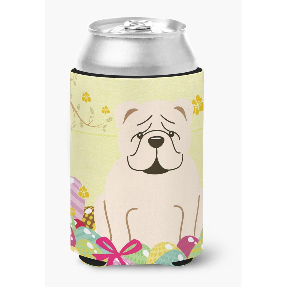 Caroline'S Treasures Easter Eggs English Bulldog White Can Or Bottle Hugger, Can Hugger, Multicolor