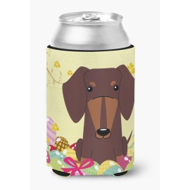 Caroline'S Treasures Easter Eggs Dachshund Chocolate Can Or Bottle Hugger, Can Hugger, Multicolor