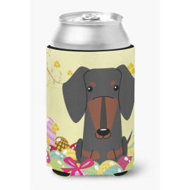 Caroline'S Treasures Easter Eggs Dachshund Black Tan Can Or Bottle Hugger, Can Hugger, Multicolor