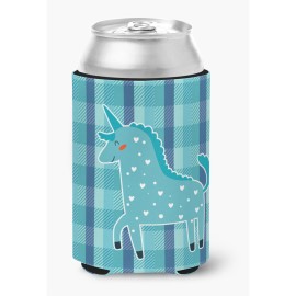 Caroline'S Treasures Unicorn In Plaid Can Or Bottle Hugger, Can Hugger, Multicolor