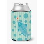 Caroline'S Treasures Polkadot Fish Can Or Bottle Hugger, Can Hugger, Multicolor