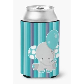 Caroline'S Treasures Grey Elephant With Balloon Can Or Bottle Hugger, Can Hugger, Multicolor