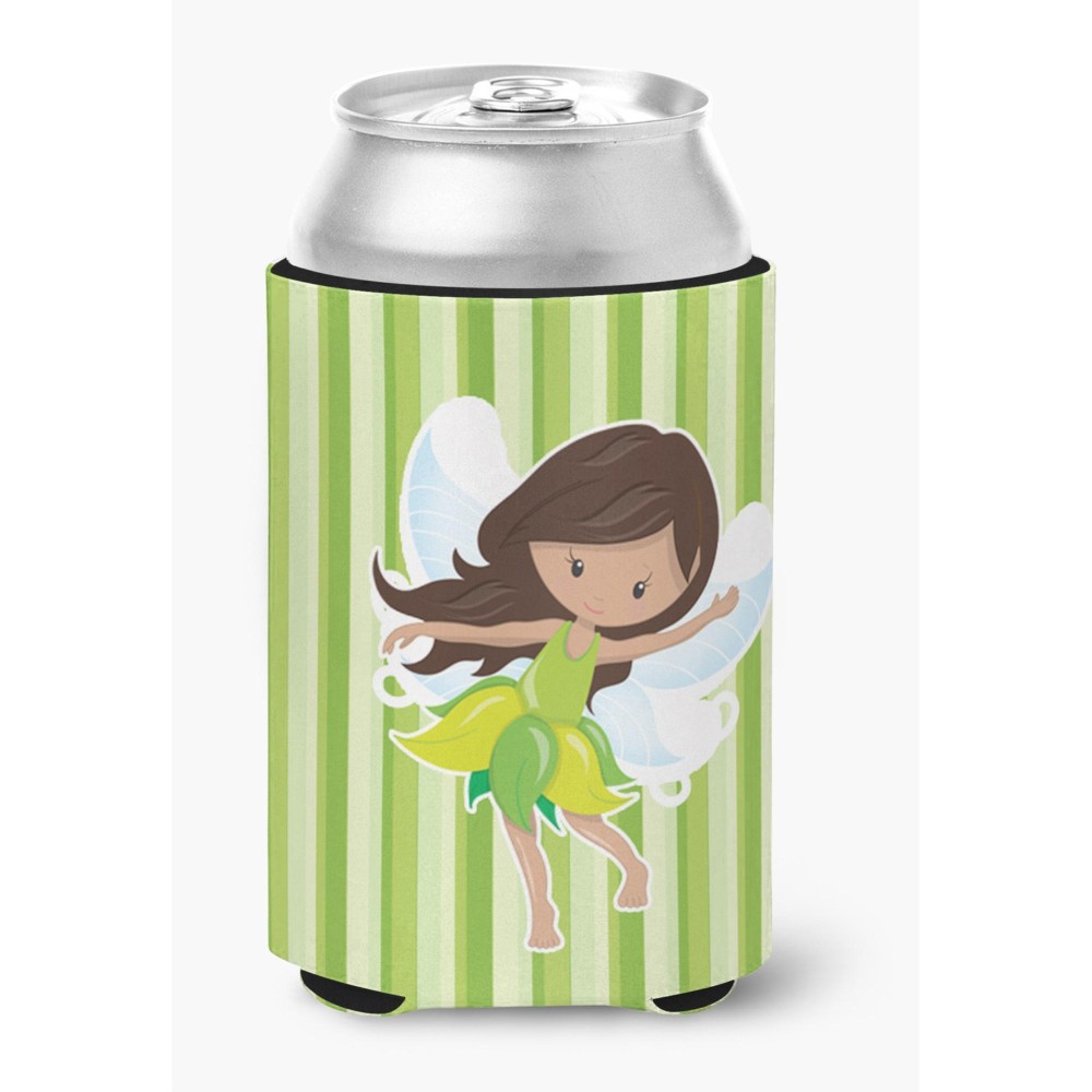 Caroline'S Treasures Fairy Green Stripes Can Or Bottle Hugger, Can Hugger, Multicolor