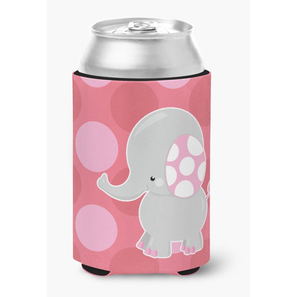 Caroline'S Treasures Elephant Big Polkadots Can Or Bottle Hugger, Can Hugger, Multicolor