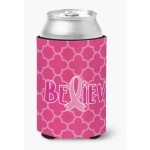 Caroline'S Treasures Breast Cancer Awareness Ribbon Believe Can Or Bottle Hugger, Can Hugger, Multicolor