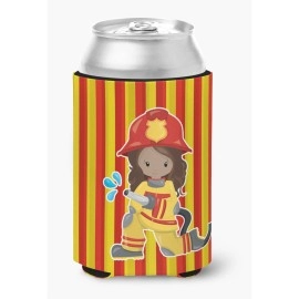 Caroline'S Treasures Fireman Girl Can Or Bottle Hugger, Can Hugger, Multicolor