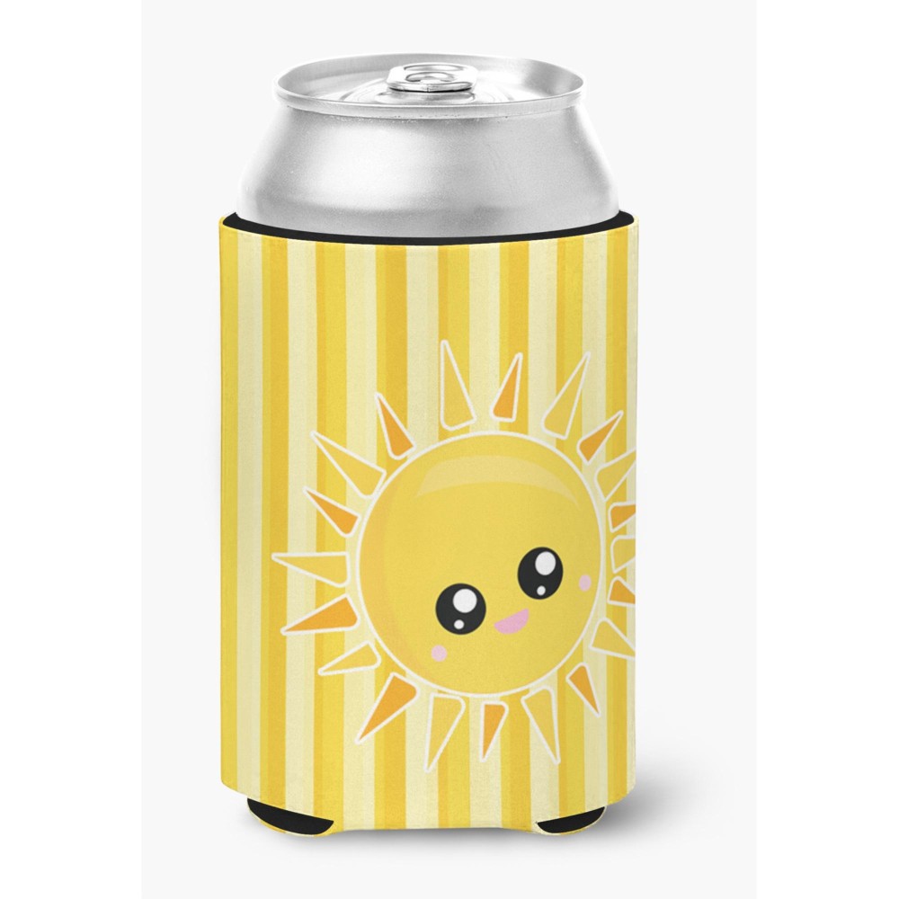 Caroline'S Treasures Sunshine Sun Face On Stripes Can Or Bottle Hugger, Can Hugger, Multicolor