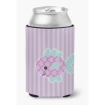 Caroline'S Treasures Purple Fish Can Or Bottle Hugger, Can Hugger, Multicolor