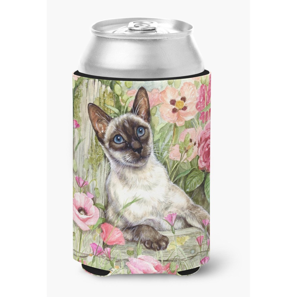 Caroline'S Treasures Cdco0033Cc Siamese Cat In The Roses Can Or Bottle Hugger, Multicolor