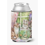 Caroline'S Treasures Cdco325Acc White Tabby By Debbie Cook Can Or Bottle Hugger, Multicolor
