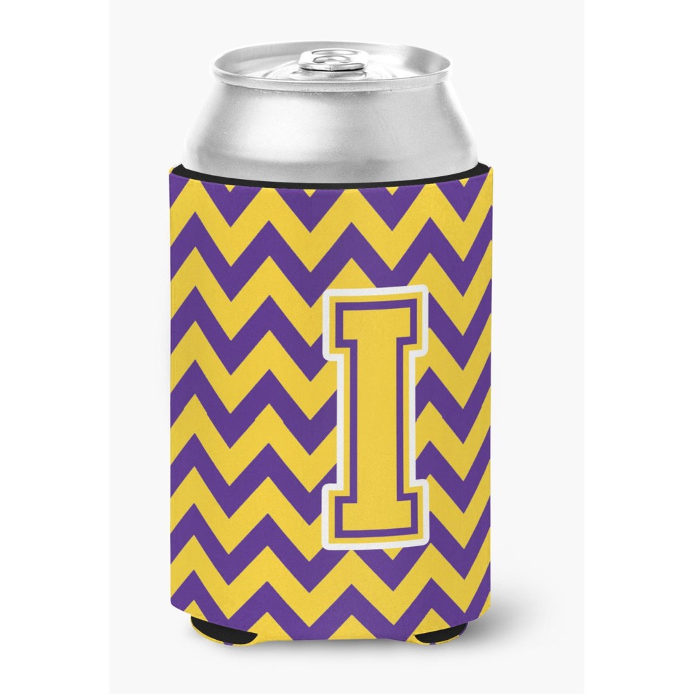 Caroline'S Treasures Cj1041-Icc Letter I Chevron Purple And Gold Can Or Bottle Hugger, Multicolor