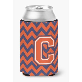 Caroline'S Treasures Cj1042-Ccc Letter C Chevron Orange And Blue Can Or Bottle Hugger, Multicolor