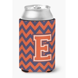 Caroline'S Treasures Cj1042-Ecc Letter E Chevron Orange And Blue Can Or Bottle Hugger, Multicolor