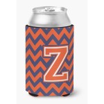 Caroline'S Treasures Cj1042-Zcc Letter Z Chevron Orange And Blue Can Or Bottle Hugger, Multicolor