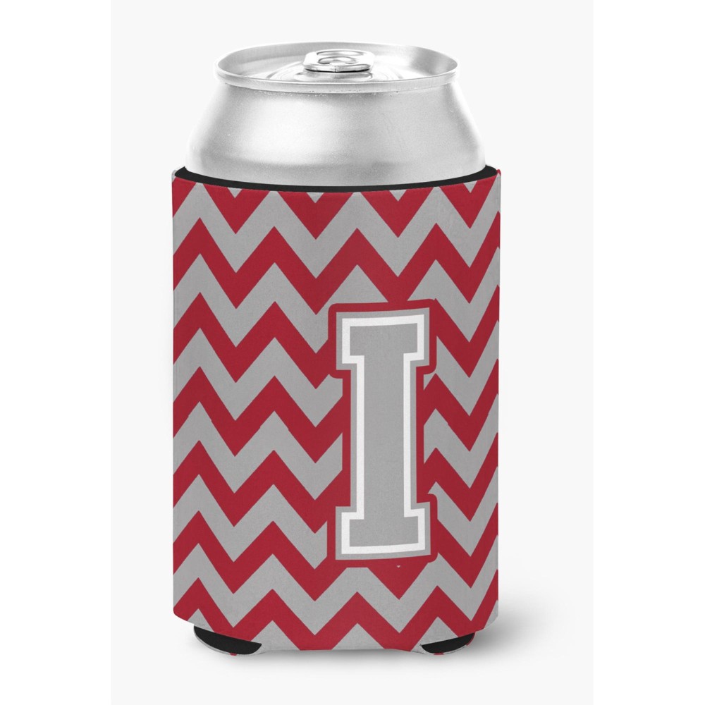 Caroline'S Treasures Cj1043-Icc Letter I Chevron Crimson And Grey Can Or Bottle Hugger, Multicolor