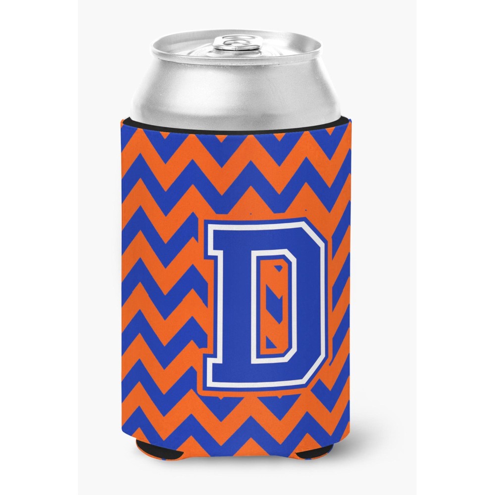 Caroline'S Treasures Cj1044-Dcc Letter D Chevron Orange And Blue Can Or Bottle Hugger, Multicolor