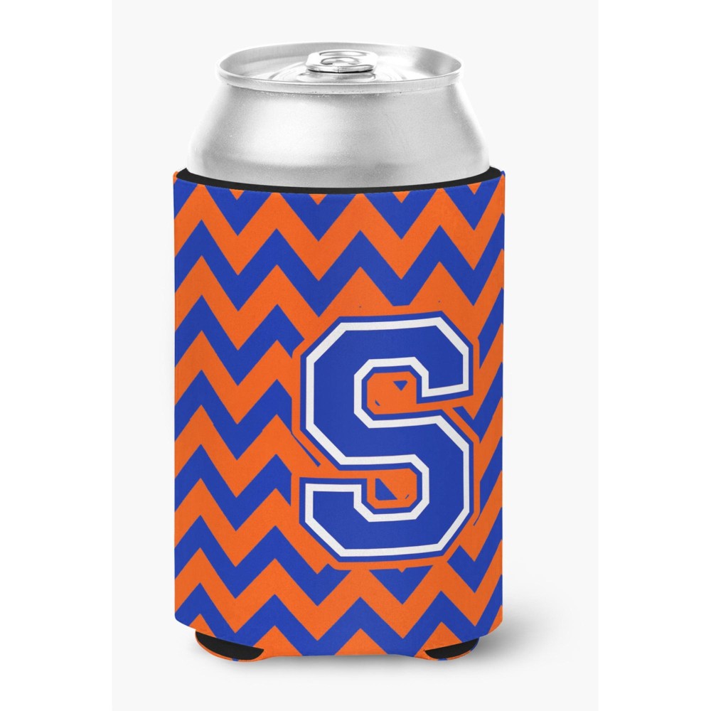 Caroline'S Treasures Cj1044-Scc Letter S Chevron Orange And Blue Can Or Bottle Hugger, Multicolor