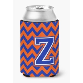 Caroline'S Treasures Cj1044-Zcc Letter Z Chevron Orange And Blue Can Or Bottle Hugger, Multicolor