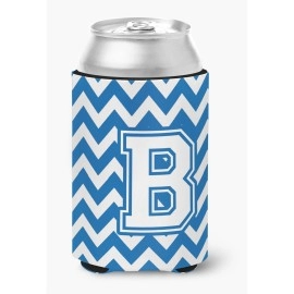 Caroline'S Treasures Cj1045-Bcc Letter B Chevron Blue And White Can Or Bottle Hugger, Multicolor