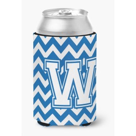 Caroline'S Treasures Cj1045-Wcc Letter W Chevron Blue And White Can Or Bottle Hugger, Multicolor