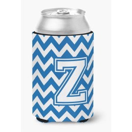 Caroline'S Treasures Cj1045-Zcc Letter Z Chevron Blue And White Can Or Bottle Hugger, Multicolor