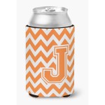 Caroline'S Treasures Cj1046-Jcc Letter J Chevron Orange And White Can Or Bottle Hugger, Multicolor