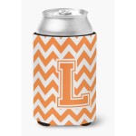 Caroline'S Treasures Cj1046-Lcc Letter L Chevron Orange And White Can Or Bottle Hugger, Multicolor