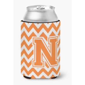 Caroline'S Treasures Cj1046-Ncc Letter N Chevron Orange And White Can Or Bottle Hugger, Multicolor