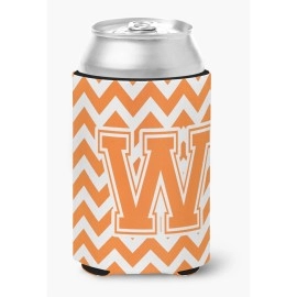 Caroline'S Treasures Cj1046-Wcc Letter W Chevron Orange And White Can Or Bottle Hugger, Multicolor