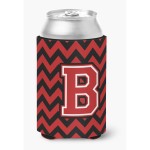 Caroline'S Treasures Cj1047-Bcc Letter B Chevron Black And Red Can Or Bottle Hugger, Multicolor