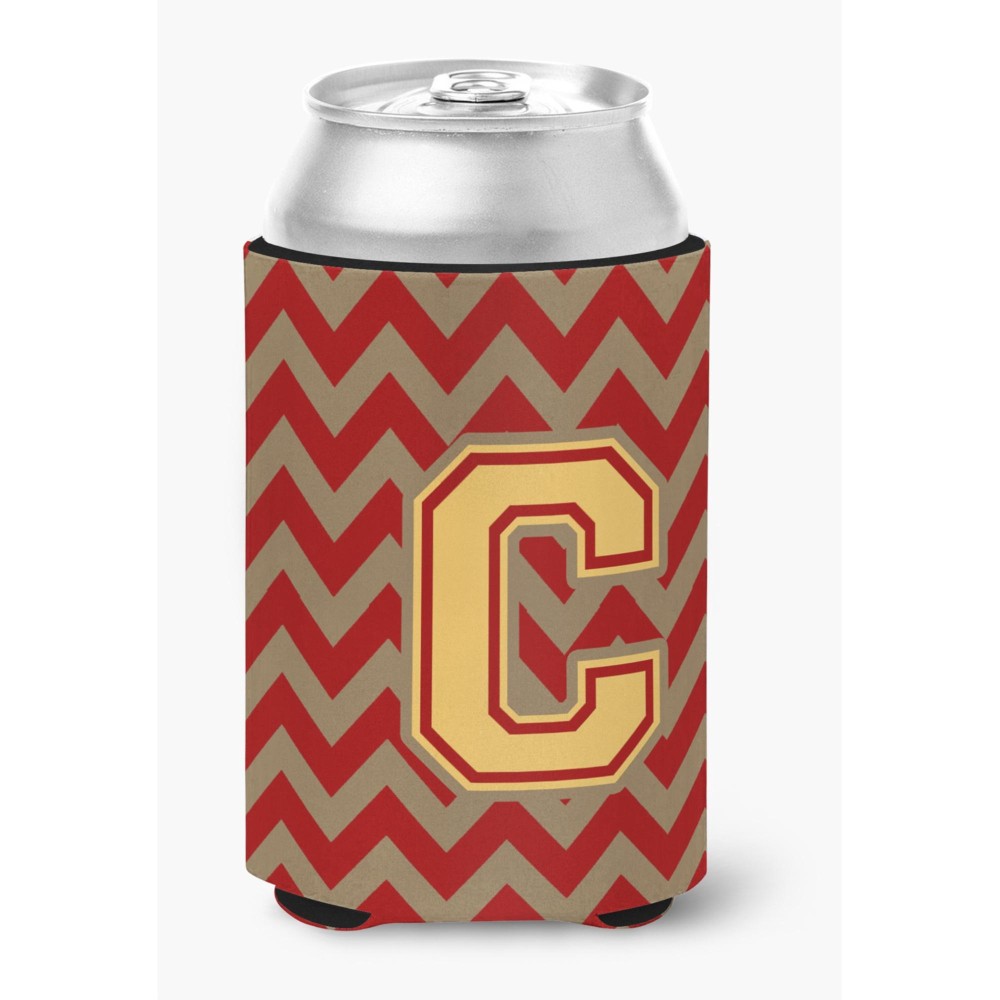 Caroline'S Treasures Cj1048-Ccc Letter C Chevron Garnet And Gold Can Or Bottle Hugger, Multicolor