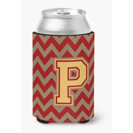 Caroline'S Treasures Cj1048-Pcc Letter P Chevron Garnet And Gold Can Or Bottle Hugger, Multicolor