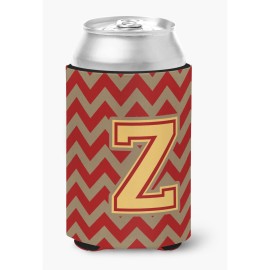 Caroline'S Treasures Cj1048-Zcc Letter Z Chevron Garnet And Gold Can Or Bottle Hugger, Multicolor