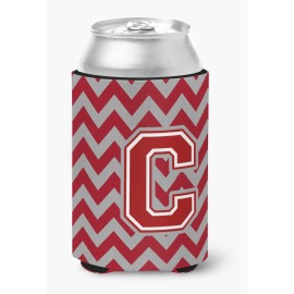 Caroline'S Treasures Cj1049-Ccc Letter C Chevron Maroon And White Can Or Bottle Hugger, Multicolor