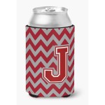 Caroline'S Treasures Cj1049-Jcc Letter J Chevron Maroon And White Can Or Bottle Hugger, Multicolor