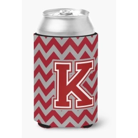 Caroline'S Treasures Cj1049-Kcc Letter K Chevron Maroon And White Can Or Bottle Hugger, Multicolor