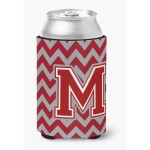 Caroline'S Treasures Cj1049-Mcc Letter M Chevron Maroon And White Can Or Bottle Hugger, Multicolor