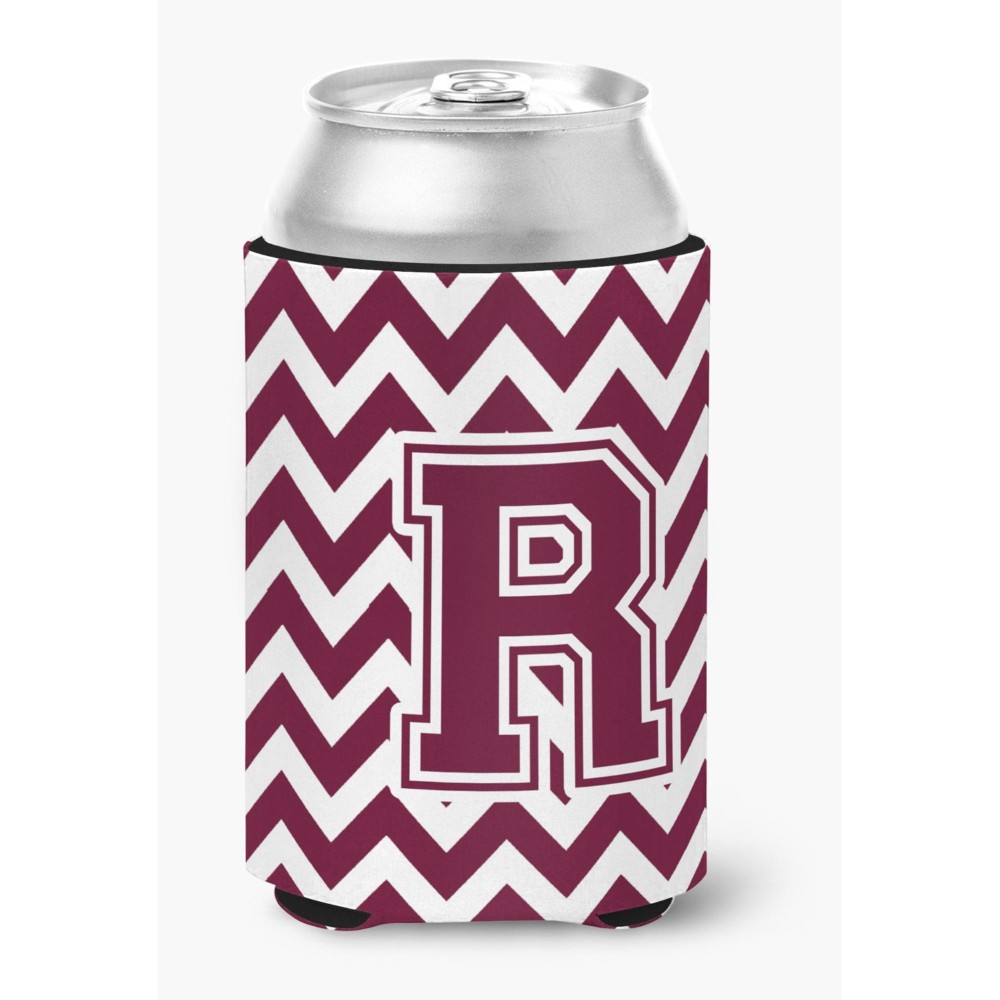 Caroline'S Treasures Cj1051-Rcc Letter R Chevron Maroon And White Can Or Bottle Hugger, Multicolor