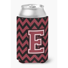 Caroline'S Treasures Cj1052-Ecc Letter E Chevron Garnet And Black Can Or Bottle Hugger, Multicolor