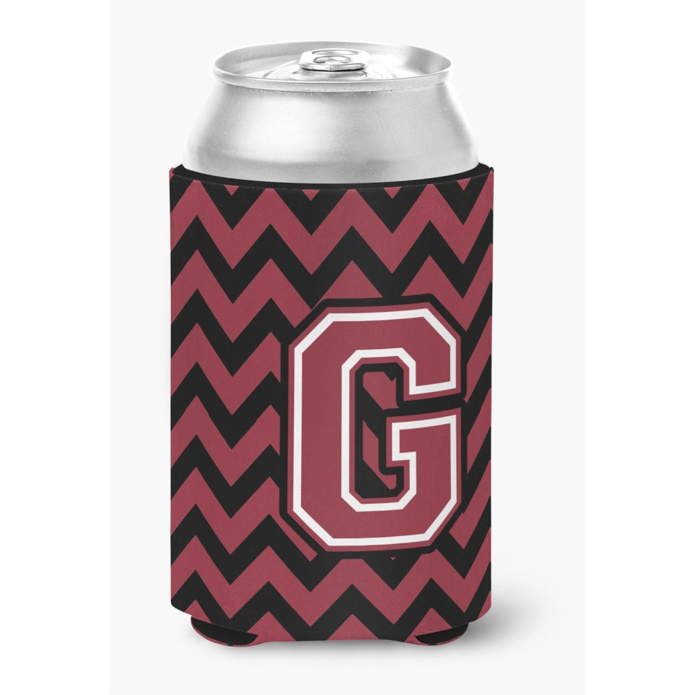 Caroline'S Treasures Cj1052-Gcc Letter G Chevron Garnet And Black Can Or Bottle Hugger, Multicolor