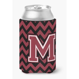 Caroline'S Treasures Cj1052-Mcc Letter M Chevron Garnet And Black Can Or Bottle Hugger, Multicolor