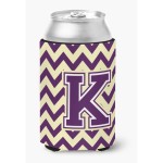 Caroline'S Treasures Cj1058-Kcc Letter K Chevron Purple And Gold Can Or Bottle Hugger, Multicolor