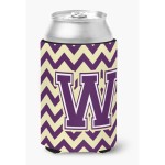 Caroline'S Treasures Cj1058-Wcc Letter W Chevron Purple And Gold Can Or Bottle Hugger, Multicolor