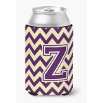 Caroline'S Treasures Cj1058-Zcc Letter Z Chevron Purple And Gold Can Or Bottle Hugger, Multicolor