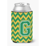 Caroline'S Treasures Cj1059-Gcc Letter G Chevron Green And Gold Can Or Bottle Hugger, Multicolor