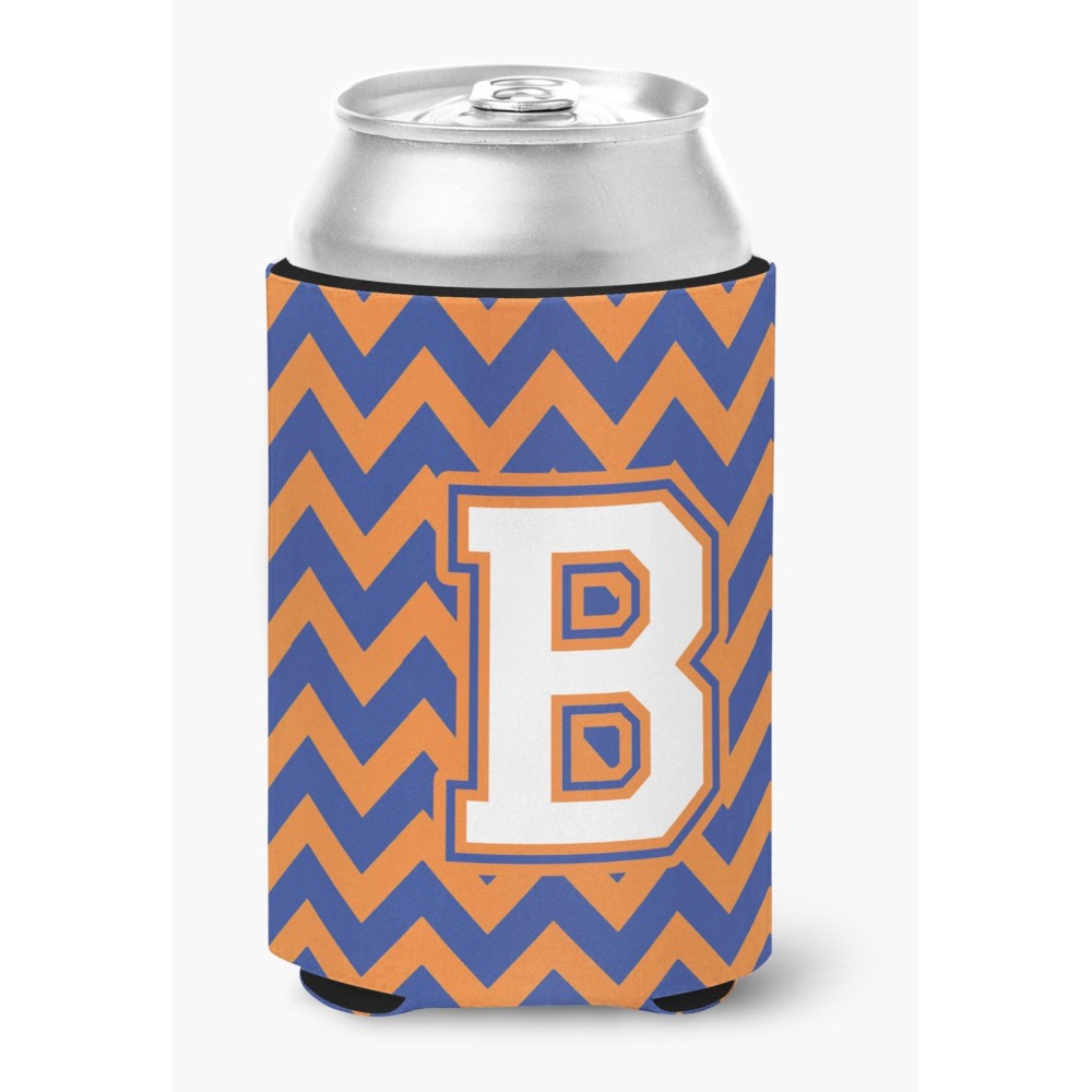 Caroline'S Treasures Cj1060-Bcc Letter B Chevron Blue And Orange #3 Can Or Bottle Hugger, Multicolor