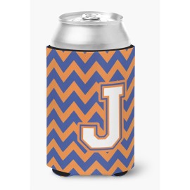 Caroline'S Treasures Cj1060-Jcc Letter J Chevron Blue And Orange #3 Can Or Bottle Hugger, Multicolor