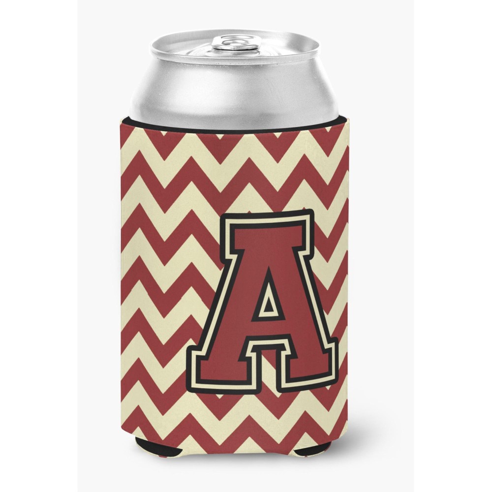 Caroline'S Treasures Cj1061-Acc Letter A Chevron Maroon And Gold Can Or Bottle Hugger, Multicolor