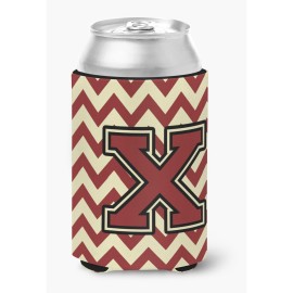 Caroline'S Treasures Cj1061-Xcc Letter X Chevron Maroon And Gold Can Or Bottle Hugger, Multicolor